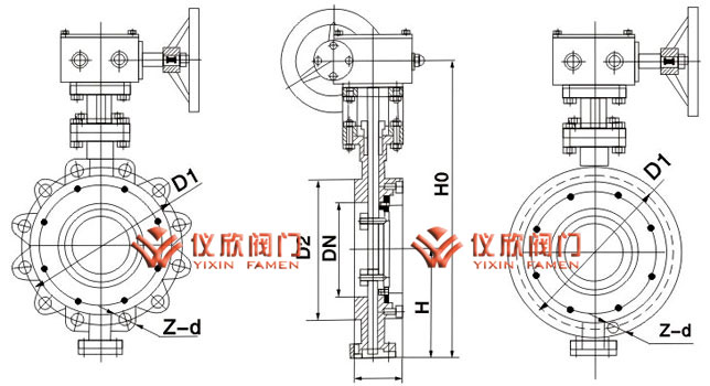 美標(biāo)蝶閥外形圖