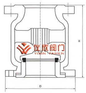 H42立式止回閥尺寸圖